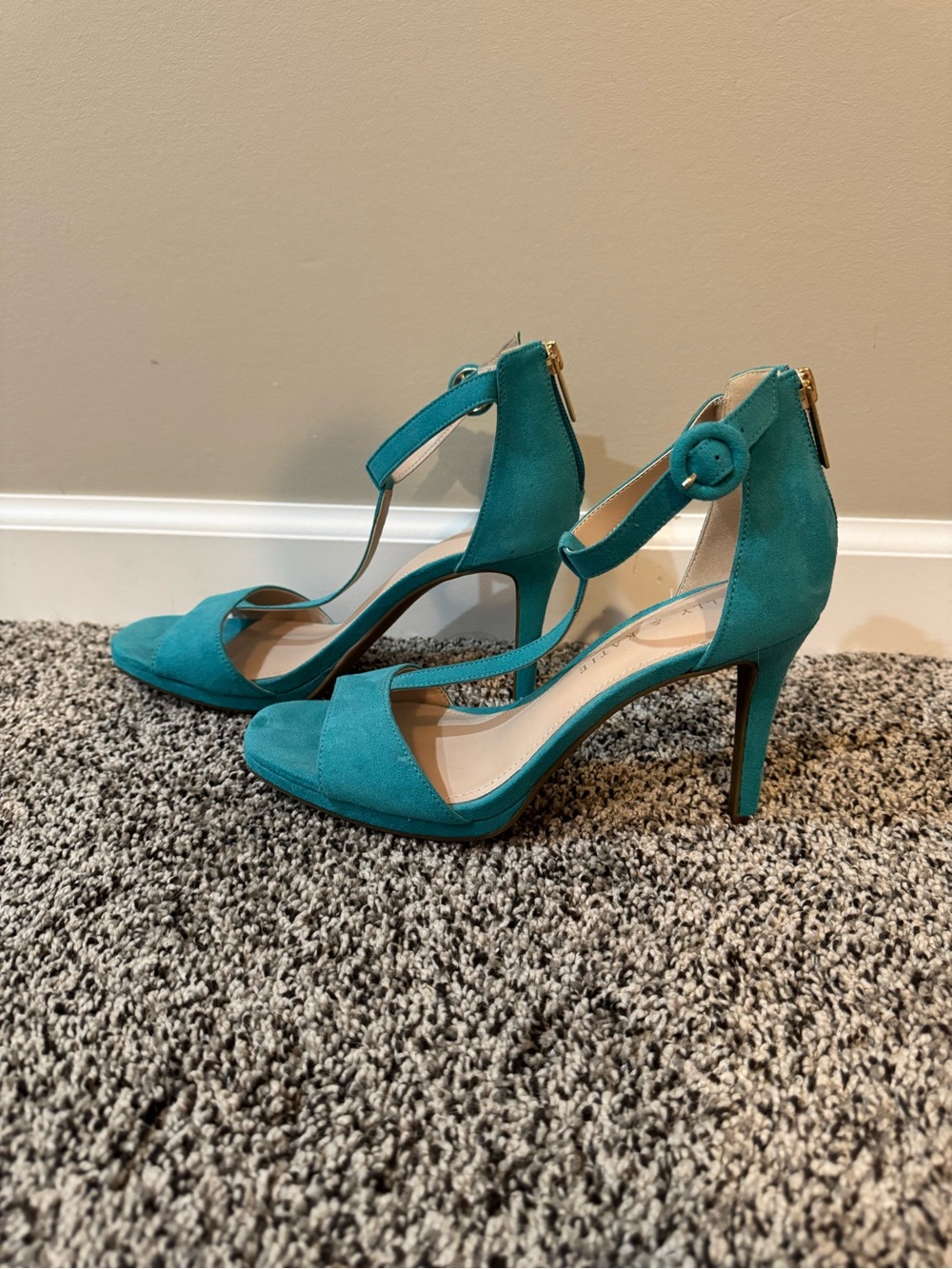 Kelly & Katie Teal T-Strap Heels